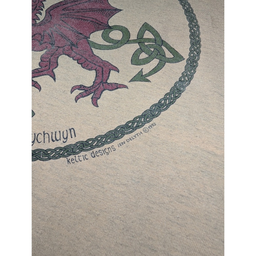 Vintage 1992 Keltic Designs Jen Delyth T Shirt XL Celtic Dragon Single Stitch - Picture 8 of 14